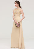 Sleeveless Halter Open Back Long/Floor-Length Sheath/Column Chiffon Bridesmaid Dresses With Pleated Lace Jan STIP0025451