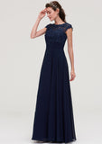 Sleeveless Chiffon A-line/Princess Long/Floor-Length Bridesmaid Dresseses With Appliqued Lilith STIP0025455