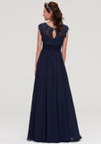 Sleeveless Chiffon A-line/Princess Long/Floor-Length Bridesmaid Dresseses With Appliqued Lilith STIP0025455