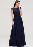 Sleeveless Chiffon A-line/Princess Long/Floor-Length Bridesmaid Dresseses With Appliqued Lilith STIP0025455