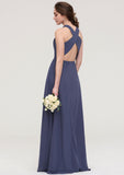 Sleeveless Scoop Neck ong/Floor-Length Chiffon A-line/Princess LStormy Bridesmaid Dresses With Pleated Bailey STIP0025470