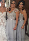 Strapless Floor-Length A-Line/Princess Chiffon Bridesmaid Dresseses With Appliqued Waistband Bethany STIP0025533