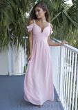 Sleeveless Sweetheart Long/Floor-Length A-line/Princess Chiffon Bridesmaid Dresses With Pleated Maddison STIP0025557