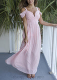 Sleeveless Sweetheart Long/Floor-Length A-line/Princess Chiffon Bridesmaid Dresses With Pleated Maddison STIP0025557