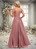 Hannah A-line Cold Shoulder Asymmetrical Chiffon Bridesmaid Dress STIP0025823