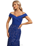 Amiah Trumpet/Mermaid Off the Shoulder Floor-Length Chiffon Lace Sequin Evening Dress STIP0020872