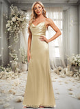 Gwen Trumpet/Mermaid Cowl Floor-Length Stretch Satin Bridesmaid Dress STIP0025792