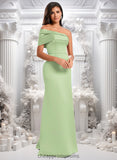 Sanai A-line Asymmetrical Off the Shoulder Floor-Length Satin Prom Dresses STIP0025884