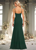 Livia Trumpet/Mermaid Cowl Floor-Length Chiffon Prom Dresses With Ruffle STIP0025874