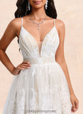 Stacy Ball-Gown/Princess V-Neck Short Tulle Lace Homecoming Dress With Pleated STIP0025711