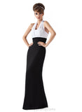 Kailey Empire Halter Floor-Length Chiffon Evening Dress With Pleated STIP0020952