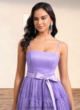 Barbara Ball-Gown/Princess Straight Short Tulle Homecoming Dress With Bow STIP0025717