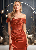 Giovanna A-line Off the Shoulder Floor-Length Stretch Satin Bridesmaid Dress STIP0025757