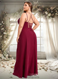 Yareli Trumpet/Mermaid Square Floor-Length Chiffon Bridesmaid Dress STIP0025826