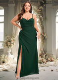 Livia Trumpet/Mermaid Cowl Floor-Length Chiffon Prom Dresses With Ruffle STIP0025874