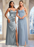 Tiara A-line V-Neck Floor-Length Chiffon Bridesmaid Dress STIP0025726