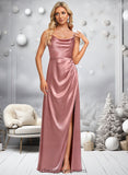 Nola A-line Cowl Floor-Length Stretch Satin Prom Dresses STIP0025881