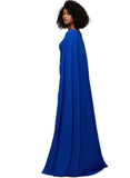 Amya Jumpsuit/Pantsuit V-Neck Floor-Length Stretch Crepe Evening Dress STIP0020953