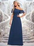 Krystal A-line Asymmetrical Floor-Length Chiffon Bridesmaid Dress With Ruffle STIP0025801