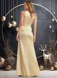 Pauline A-line Cowl Floor-Length Stretch Satin Bridesmaid Dress STIP0025764