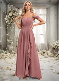 Hannah A-line Cold Shoulder Asymmetrical Chiffon Bridesmaid Dress STIP0025823