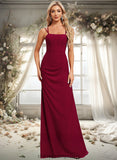 Yareli Trumpet/Mermaid Square Floor-Length Chiffon Bridesmaid Dress STIP0025826