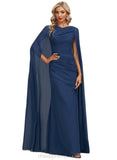 Genesis Sheath/Column V-Neck Floor-Length Chiffon Evening Dress With Pleated STIP0020883