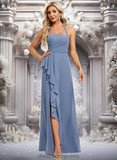 Zaria A-line Halter Floor-Length Chiffon Bridesmaid Dress STIP0025799