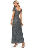 Lara A-line Boat Neck Ankle-Length Lace Evening Dress With Sequins STIP0020776