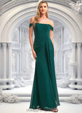 Jazlynn A-line Off the Shoulder Floor-Length Chiffon Bridesmaid Dress STIP0025744