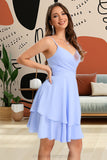 Zoey A-line V-Neck Short/Mini Chiffon Homecoming Dress STIP0020470