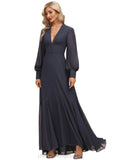 Ashtyn A-line V-Neck Asymmetrical Chiffon Evening Dress With Ruffle STIP0020876