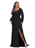 Zaria Sheath/Column Square Sweep Train Jersey Evening Dress STIP0020954