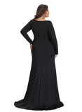 Zaria Sheath/Column Square Sweep Train Jersey Evening Dress STIP0020954