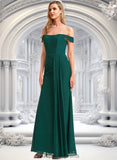 Jazlynn A-line Off the Shoulder Floor-Length Chiffon Bridesmaid Dress STIP0025744