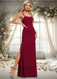 Yareli Trumpet/Mermaid Square Floor-Length Chiffon Bridesmaid Dress STIP0025826