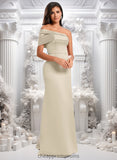 Sanai A-line Asymmetrical Off the Shoulder Floor-Length Satin Prom Dresses STIP0025884