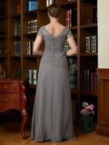 Nevaeh A-Line/Princess Chiffon Applique Sweetheart Short Sleeves Floor-Length Mother of the Bride Dresses STIP0020328