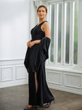 Karly Sheath/Column Jersey Ruched V-neck Sleeveless Floor-Length Mother of the Bride Dresses STIP0020246