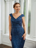 Nevaeh Sheath/Column Ruched V-neck Sleeveless Floor-Length Mother of the Bride Dresses STIP0020240