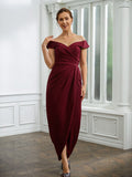 Marissa Sheath/Column Stretch Crepe Ruched Off-the-Shoulder Sleeveless Floor-Length Mother of the Bride Dresses STIP0020245