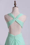 2024 Straps Sexy Backless Dress Pleated Bodice PKDKRRX3