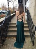 Simple Sleeveless Halter Backless Mermaid Prom Dresses