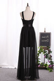 2024 Bridesmaid Dresses A Line Scoop Chiffon With Ruffles P57HX2K5