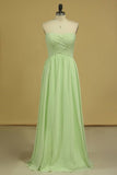 2024 Sweetheart Ruched Bodice Bridesmaid Dress A Line PBEHGJ14