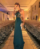 Halter Beaded Evening Dress Fashion Prom Dress Sexy Custom Made Prom Dresses