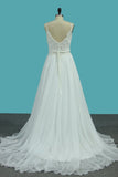 2024 A Line Spaghetti Straps Chiffon Wedding Dresses P8Y24Z8C