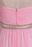 2024 Bridesmaid Dresses A Line Sweetheart Pleated Bodice Beaded Waistline P459943X