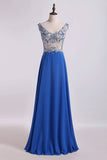 2024 Bicolor Off The Shoulder Prom Dress Beaded Lace Bodice Chiffon Floor P1RFXYKQ