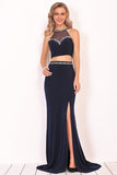 2024 Two-Piece Scoop Spandex Prom Dresses Mermaid PFQ1MPLK